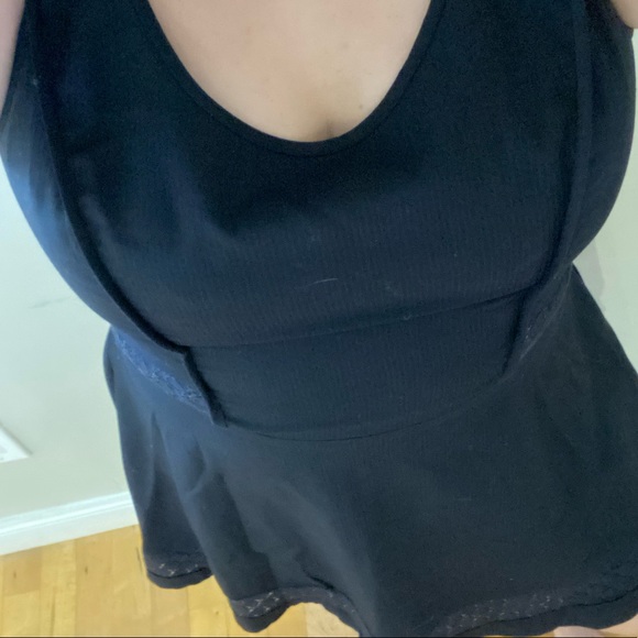 Little Black Dress M Lace Cut Out Tank Midi Moto Zipper Back LBD Mini Party S M - Picture 8 of 11